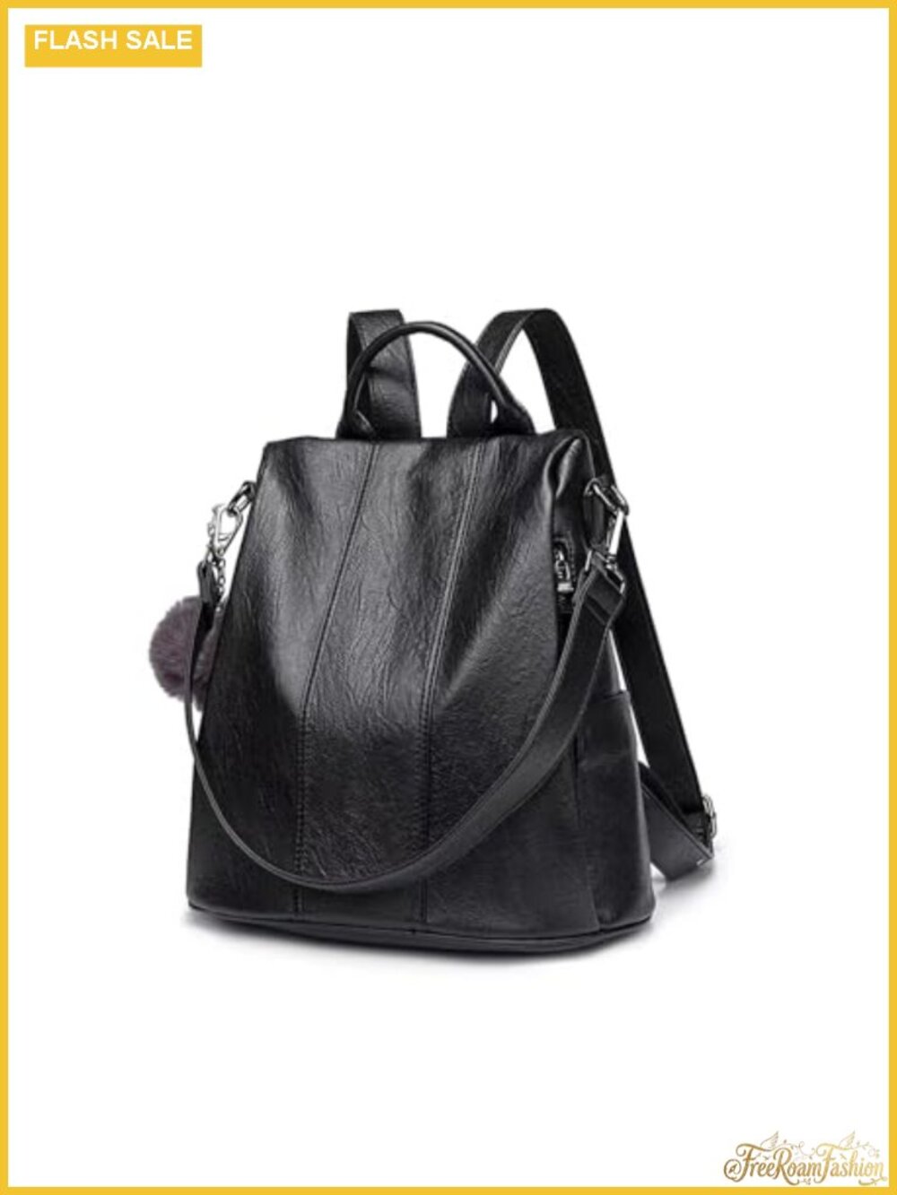 Vintage Faux Leather Anti-Theft Convertible Backpack Purse
